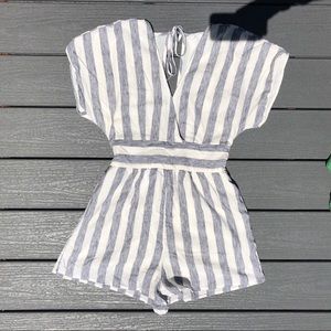 American Eagle blue and white striped romper!!!!